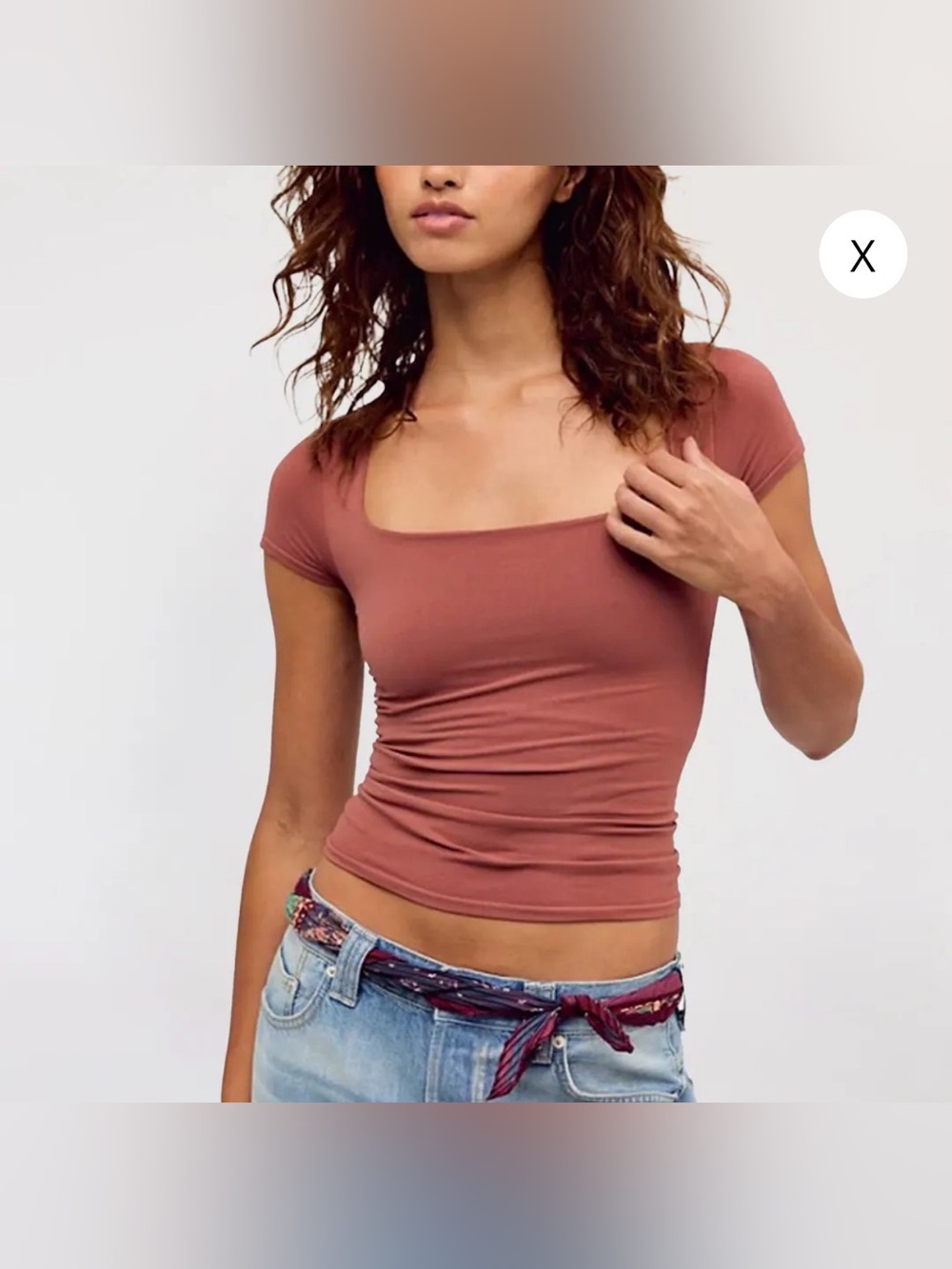 Intimately By Free People Clean Lines Sunfade Baby Tee Women’s Size Medium